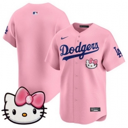 Men Los Angeles Dodgers Blank Pink 2025 Hello Kitty Vapor Limited Stitched Baseball Jersey