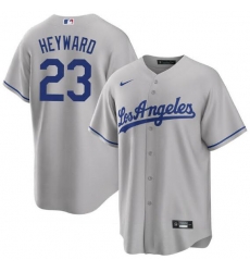 Men Los Angeles Dodgers Jason Heyward #23 Grey Cool Base Stitched MLB jersey