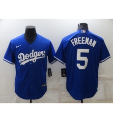 Men's Los Angeles Dodgers #5 Freddie Freeman Royal Cool Base Stitched Baseball Jersey