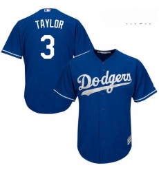 Mens Majestic Los Angeles Dodgers 3 Chris Taylor Replica Royal Blue Alternate Cool Base MLB Jersey 