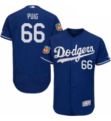 Mens Majestic Los Angeles Dodgers 66 Yasiel Puig Royal Blue Flexbase Authentic Collection MLB Jersey