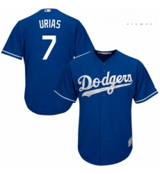 Mens Majestic Los Angeles Dodgers 7 Julio Urias Replica Royal Blue Alternate Cool Base MLB Jersey