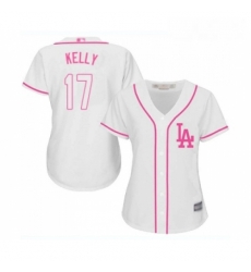 Womens Los Angeles Dodgers 17 Joe Kelly Authentic White Fashion Cool Base Baseball Jersey 