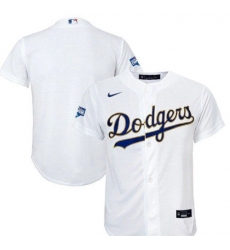 Youth Los Angeles Dodgers Blank Gold Trim Openning Day Game Champions Jersey