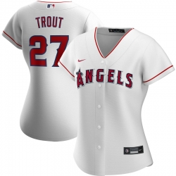 Los Angeles Angels 27 Mike Trout Nike Women Home 2020 MLB Player Jersey White