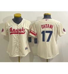 Women's Los Angeles Angels #17 Shohei Ohtani Cream 2022 City Connect Cool Base Stitched Jersey