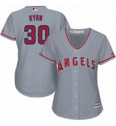 Womens Majestic Los Angeles Angels of Anaheim 30 Nolan Ryan Authentic Grey Road Cool Base MLB Jersey