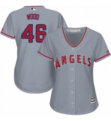 Womens Majestic Los Angeles Angels of Anaheim 46 Blake Wood Authentic Grey Road Cool Base MLB Jersey 