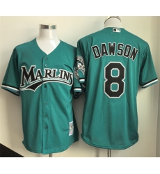 Men Miami Marlins 8 Andre Dawson Teal Throwback Stitched Baseball Jersey Men Miami Marlins 8 Andre Dawson Teal Throwback Stitched Baseball Jersey