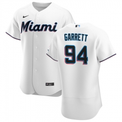 Men Miami Marlins 94 Braxton Garrett Men Nike White Home 2020 Flex Base Player MLB Jersey