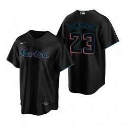 Mens Nike Miami Marlins 23 Corey Dickerson Black Alternate Stitched Baseball Jersey