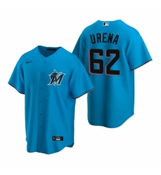 Mens Nike Miami Marlins 62 Jose Urena Blue Alternate Stitched Baseball Jersey