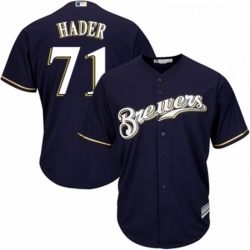 Youth Majestic Milwaukee Brewers 71 Josh Hader Authentic White Alternate Cool Base MLB Jersey 