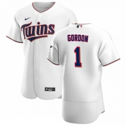 Men Minnesota Twins 1 Nick Gordon Men Nike White Home 2020 Flex Base Player MLB Jersey