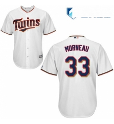 Mens Majestic Minnesota Twins 33 Justin Morneau Replica White Home Cool Base MLB Jersey