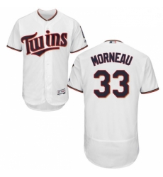 Mens Majestic Minnesota Twins 33 Justin Morneau White Home Flex Base Authentic Collection MLB Jersey