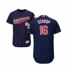 Mens Minnesota Twins 16 Jonathan Schoop Navy Blue Alternate Flex Base Authentic Collection Baseball Jersey 