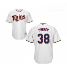 Mens Minnesota Twins 38 Blake Parker Replica White Home Cool Base Baseball Jersey 