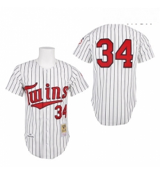 Mens Mitchell and Ness 1991 Minnesota Twins 34 Kirby Puckett Replica White Throwback MLB Jersey