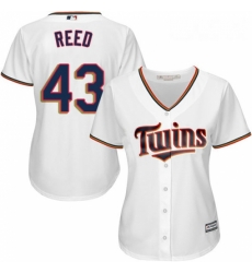 Womens Majestic Minnesota Twins 43 Addison Reed Replica White Home Cool Base MLB Jersey 