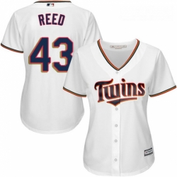 Womens Majestic Minnesota Twins 43 Addison Reed Replica White Home Cool Base MLB Jersey 