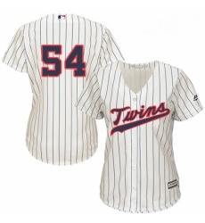 Womens Majestic Minnesota Twins 54 Ervin Santana Authentic Cream Alternate Cool Base MLB Jersey