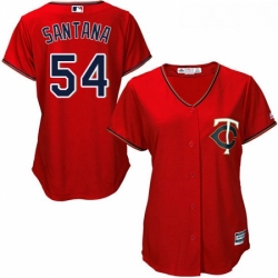 Womens Majestic Minnesota Twins 54 Ervin Santana Authentic Scarlet Alternate Cool Base MLB Jersey