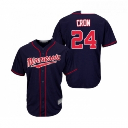 Youth Minnesota Twins 24 C J Cron Replica Navy Blue Alternate Road Cool Base Baseball Jersey 