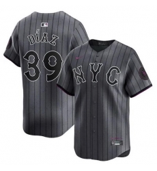 Men New York Mets 39 Edwin D EDaz Graphite 2024 City Connect Limited Stitched Baseball Jersey