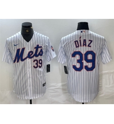 Men New York Mets 39 Edwin Diaz White Cool Base Stitched Baseball Jersey