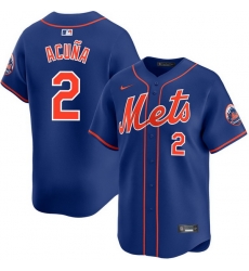 Men New York Mets Nike Luisangel Acuna #2 Blue Home Stitched Player Jersey Men New York Mets Nike Luisangel Acuna #2 Blue Home Stitched Player Jersey