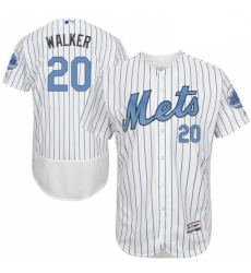 Mens Majestic New York Mets 20 Neil Walker Authentic White 2016 Fathers Day Fashion Flex Base MLB Jersey