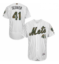 Mens Majestic New York Mets 41 Tom Seaver Authentic White 2016 Memorial Day Fashion Flex Base MLB Jersey