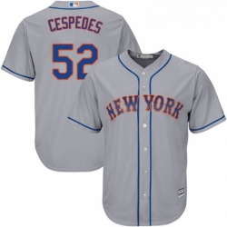 Youth Majestic New York Mets 52 Yoenis Cespedes Replica Grey Road Cool Base MLB Jersey