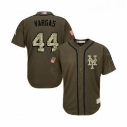 Youth New York Mets 44 Jason Vargas Authentic Green Salute to Service Baseball Jersey 