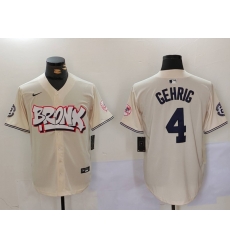 Men New York Yankees 4  Lou Gehrig The Bronx Graffiti V2 Vapor Limited Stitched Baseball Jersey 2