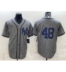 Men New York Yankees 48 Anthony Rizzo Grey Stitched Jersey