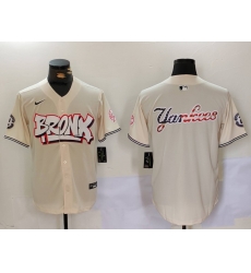 Men New York Yankees Blank Cream The Bronx Graffiti V2 Vapor Limited Stitched Baseball Jersey 10