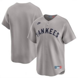 Men New York Yankees Blank Gray Cooperstown Collection Limited Stitched Baseball Jersey