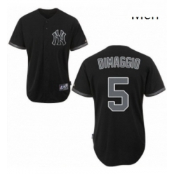 Mens Majestic New York Yankees 5 Joe DiMaggio Replica Black Fashion MLB Jersey