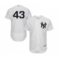 Mens New York Yankees 43 Gio Gonzalez White Home Flex Base Authentic Collection Baseball Jersey