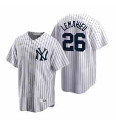 Mens Nike New York Yankees 26 DJ LeMahieu White Cooperstown Collection Home Stitched Baseball Jersey