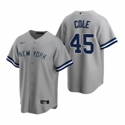 Youth Nike New York Yankees 45 Gerrit Cole Gray Road Stitched Baseball Jersey