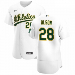 Oakland Athletics 28 Matt Olson Men Nike White Home 2020 Authentic Player MLB Jersey