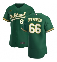 Oakland Athletics 66 Daulton Jefferies Men Nike Kelly Green Alternate 2020 Authentic Player MLB Jersey