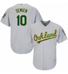 Youth Majestic Oakland Athletics 10 Marcus Semien Authentic Grey Road Cool Base MLB Jersey