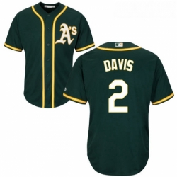 Youth Majestic Oakland Athletics 2 Khris Davis Replica Green Alternate 1 Cool Base MLB Jersey 