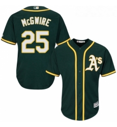 Youth Majestic Oakland Athletics 25 Mark McGwire Authentic Green Alternate 1 Cool Base MLB Jersey