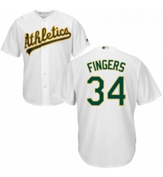 Youth Majestic Oakland Athletics 34 Rollie Fingers Authentic White Home Cool Base MLB Jersey