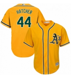 Youth Majestic Oakland Athletics 44 Chris Hatcher Authentic Gold Alternate 2 Cool Base MLB Jersey 